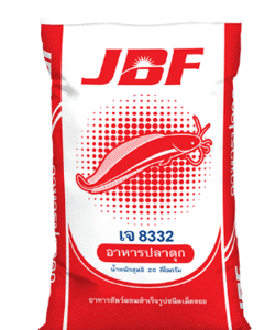 อาหารปลาดุกระยะกลาง JBF J 8332 สำหรับปลาอายุ 3 เดือนขึ้นไป ชนิดเม็ดลอยน้ำ (20 กก.)