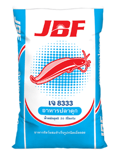 อาหารปลาดุกใหญ่ JBF J 8333 สำหรับปลาอายุ 3 เดือนขึ้นไป ชนิดเม็ดลอยน้ำ (20 กก.)