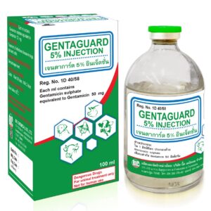 เจนตาการ์ด 5% อินเจ็คชั่น (Gentaguard 5% Injection) – ยาปฏิชีวนะ Gentamicin สำหรับสัตว์เศรษฐกิจ | รักษาการติดเชื้อแบคทีเรียในวัว สุกร ม้า และสุนัข