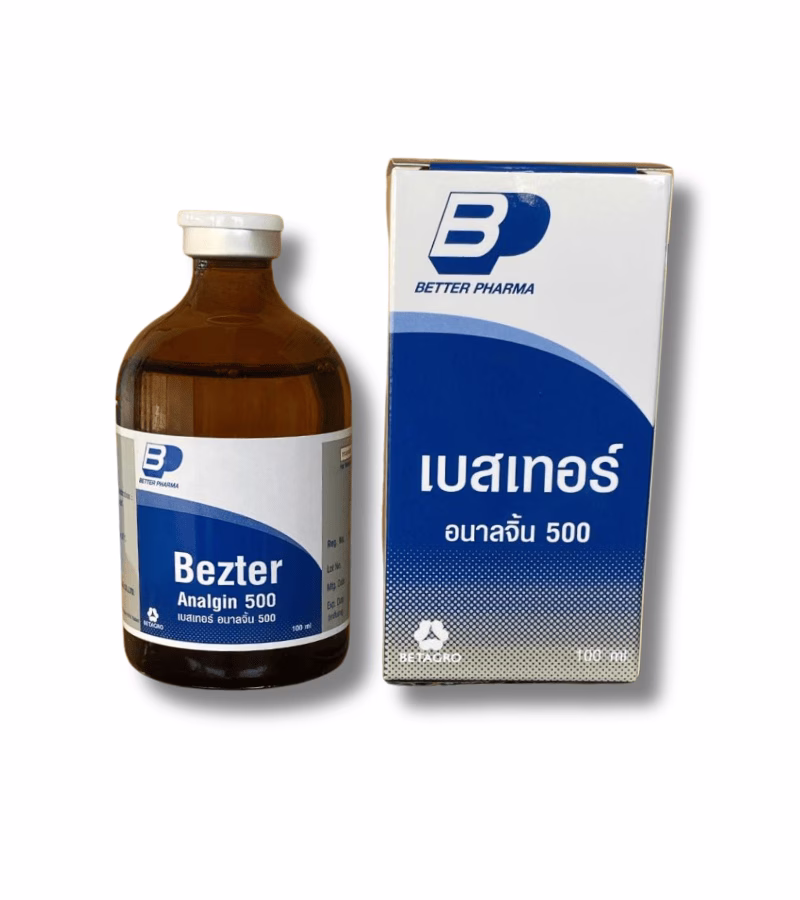 Bezter Analgin 500 เบสเทอร์ อนาลจิ้น 500 (ยาแก้ปวดสัตว์ชนิดฉีด)
