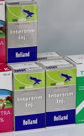 Intertrim Injection 100 ml ยาปฏิชีวนะฉีดสำหรับสัตว์ รักษาโรคติดเชื้อแบคทีเรีย โค สุกร แพะ แกะ - Image 3