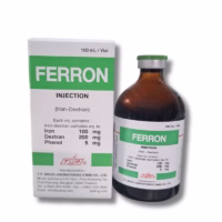 FERRON ธาตุเหล็กสำหรับสัตว์ (Iron Dextran Injection) ขนาด 100 ml และ 20 ml.